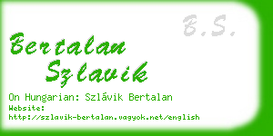 bertalan szlavik business card